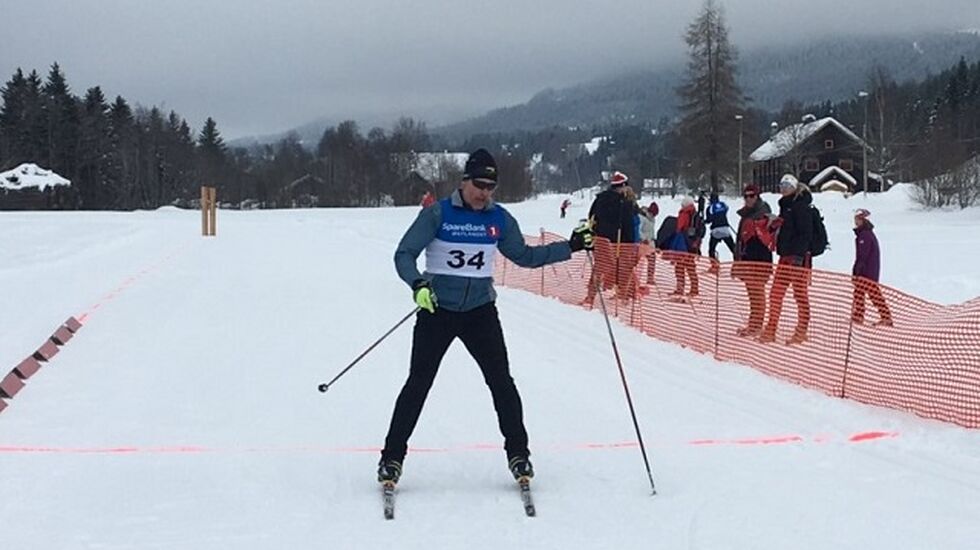 Morten Moen fra arrangørklubben var klar bestemann på 7,5 km i menn senior under årets Tyslasprint. (Arrangørfoto)