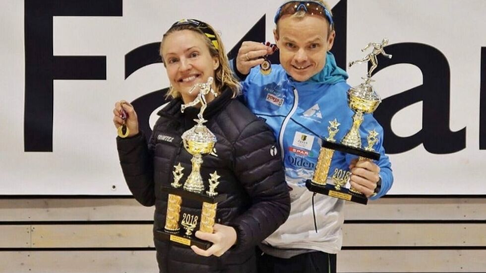 NM-vinnerne Therese Falk og Bjørn Tore Kronen Taranger. Foto fra Tarangers facebookside