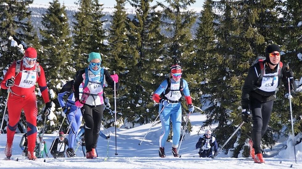Birkebeinere av alle slag kledde Kvarstadsæterlia i sin fulle bredde godt kledt og med fargesprakende kinesotape i ansiket. (Foto: Stein Arne Negård)