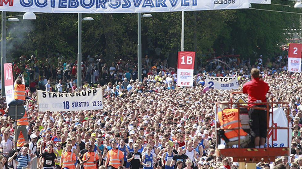 Deltakerne i Göteborgsvarvet er delt inn i hele 25 startpuljer, og mange løper seedingslopp for å få stå lenger fremme når Varvet går i midten av mai. (Foto: Per Inge Østmoen) 