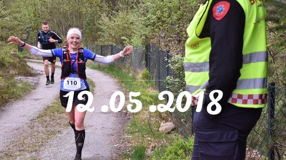 Kristine Os var en av 136 fullførende i fjorårets 38 km lange Riska TrailRun. Arrangørfoto.