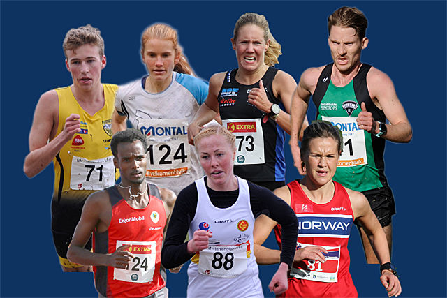 Mulige kandidater til å bli norgesmester i terrengløp til helgen: Øverst: Mathias Flak, Lucia Philipp, Maria Sagnes Wågan, Eivind Øygard. Nederst: Zerei Mezngi, Eli Anne Dvergsdal, Pernilla Eugenie Epland. Mulige kandidater til å bli norgesmester i terrengløp til helgen: Øverst: Mathias Flak, Lucia Philipp, Maria Sagnes Wågan, Eivind Øygard. Nederst: Zerei Mezngi, Eli Anne Dvergsdal, Pernilla Eugenie Epland.