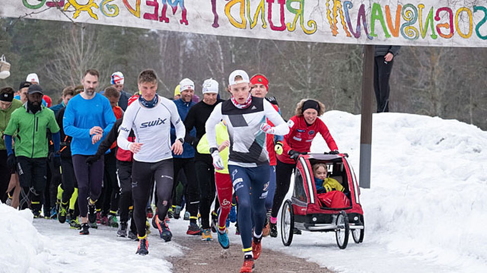 Starten på det 500. første Sognsvann Rundt Medsols. Foto Jørgen Lindalen