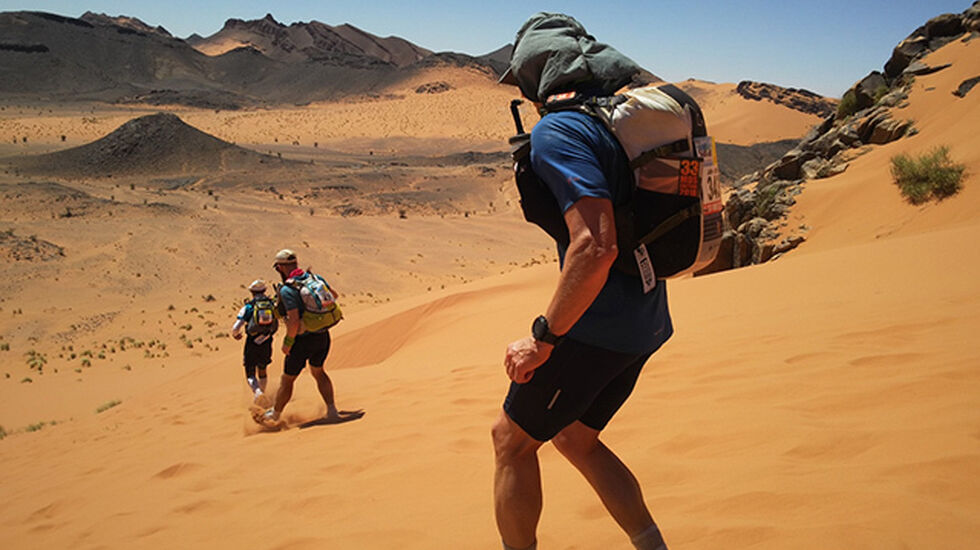 Marathon des Sables byr på store utfordringer flere dager på rad. (Foto: Fredrik Ölmqvist) 