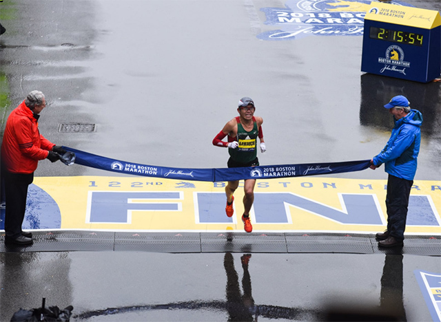 Yuki Kawauchi har vunnet mange maratonløp, men at han skulle vinne en World Marathon Major, hadde knapt noen trodd på forhånd. (Foto: arrangøren)