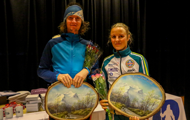 Kjell Magnar Berli og Pernille Ibsen Lervåg, Velledalen IL. Foto: Martin Hauge-Nilsen