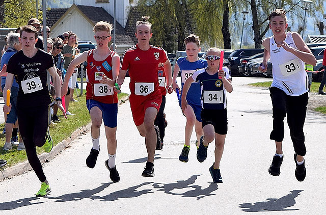 1 etappen med Nordre Land IL med nr.36 på brystet Foto: Sæmund Moshagen