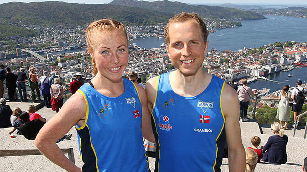 Eli Anne Dvergsdal og Thorbjørn Ludvigsen kan igjen nyte seieren og utsikten fra Fløyen.