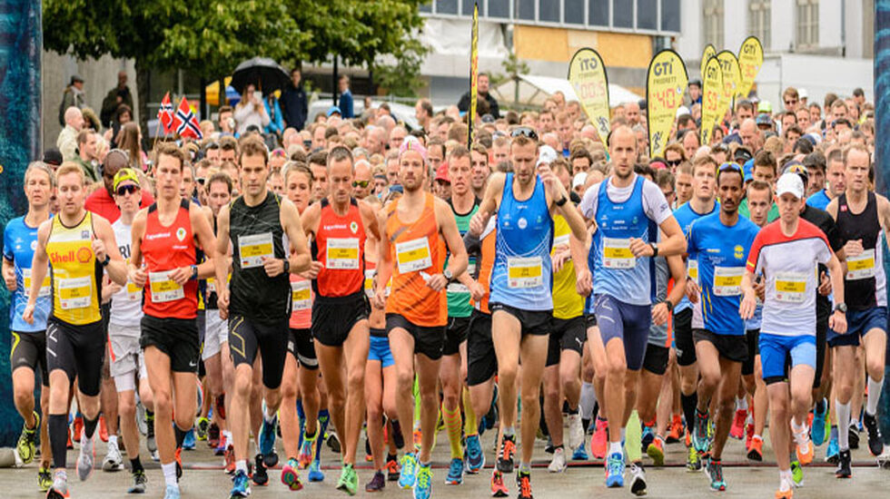 Start halvmaraton i 2017 Foto: Øyvind Andersen