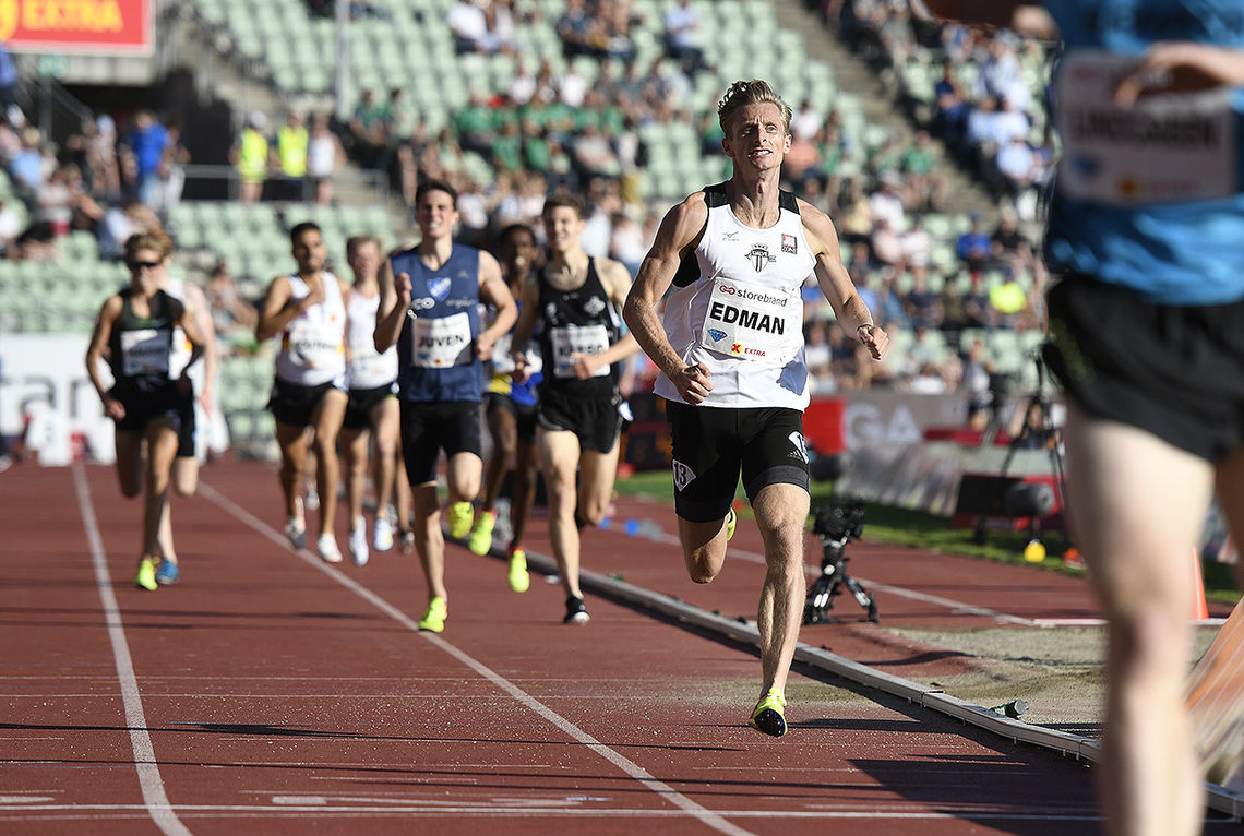 Ferdinand Kvan Edman ble etter en rolig åpning best av de norske på 1500 meteren. (Foto: Bjørn Johannessen) 
