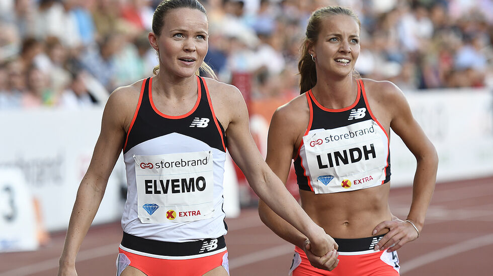 Boysen Memorial: Yngvild Elvemo er den beste norske 800-metersløperen som deltar i dagens minneløp for legendariske Audun Boysen. Her blir hun gratulert etter målgang i Bislett Games av Lovisa Lind, som i fjor toppet den svenske 800-meter-statistikken med 1.58.77. (Foto; Bjørn Johannnesen) 