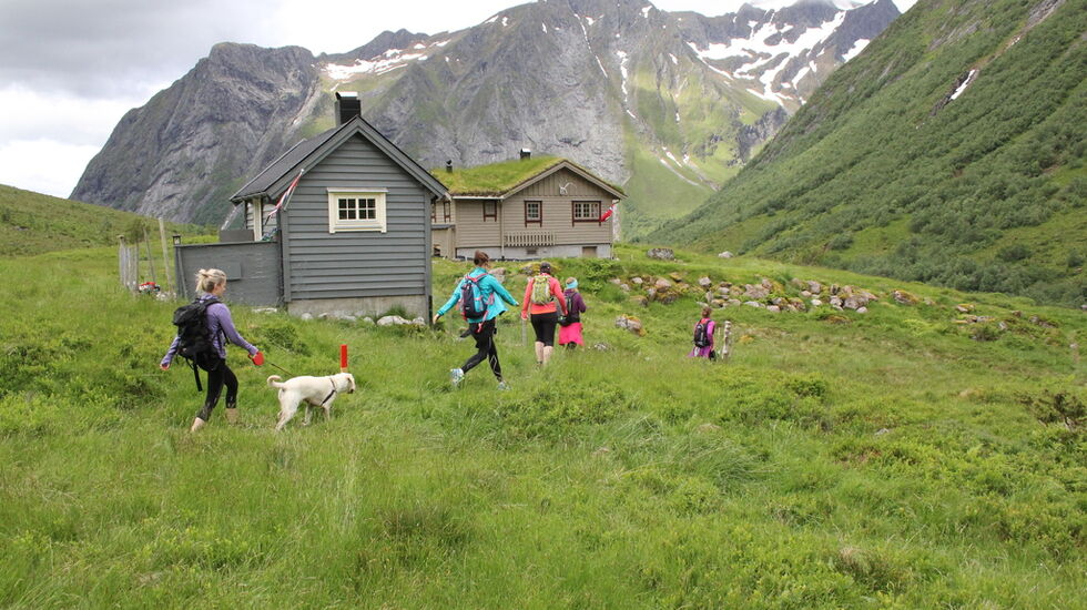 Her halvveis på runden på Mosætra. Foto: Ørsta Fjellmaraton