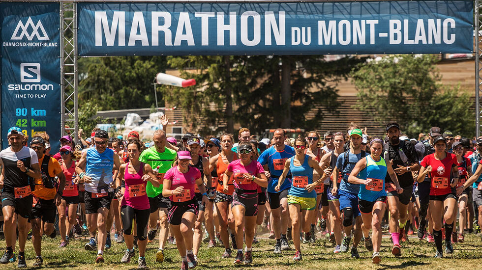 Start på 10 km i Mont Blanc Marathon. (Foto: Gaetan Haugeard/Mont Blanc Marathon)