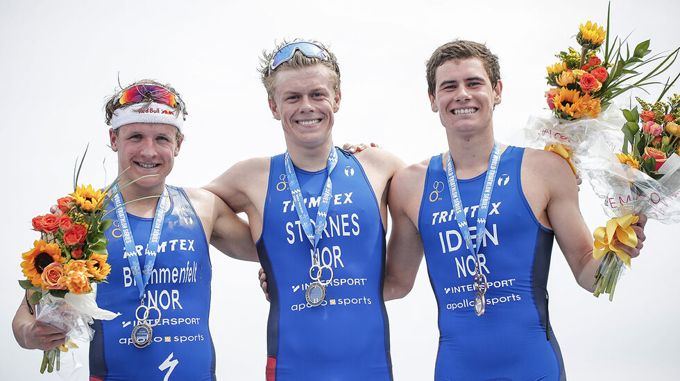 I Bermuda WTS tidligere i år ble det norsk storeslem i toppligaen i internasjonal triatlon da Casper Stornes vant foran Kristian Blummenfelt og Gustav Iden. (Foto: Wagner Araujo/ITU Media)
