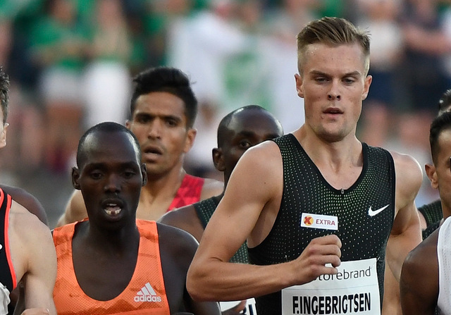 Filip Ingebrigtsen tok kommando og satte norsk rekord på 1 mile innendørs. (Arkivfoto: Bjørn Johannessen)