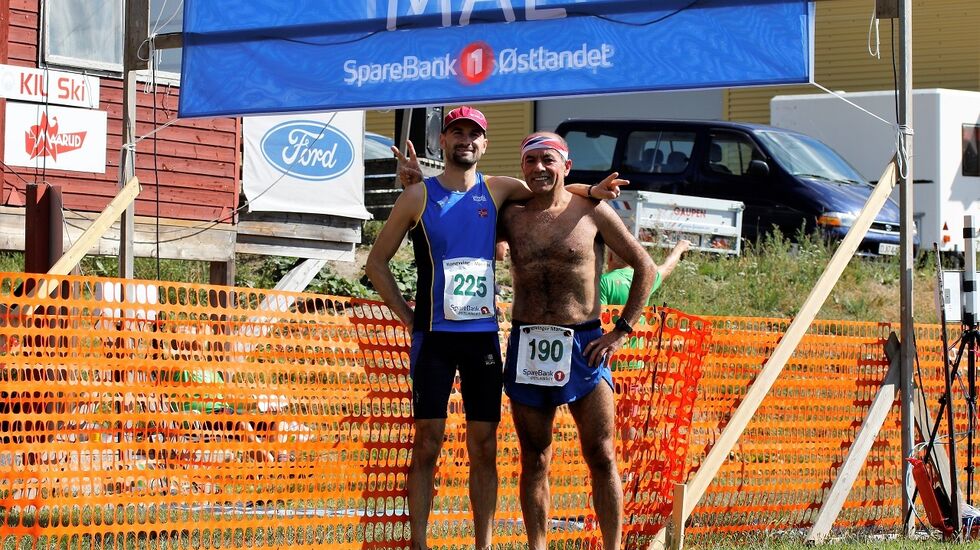 To av løperne som satte internasjonal farge på Kongsvinger Maraton i fjor, Arturas Minikauskas fra Litauen og Martin Mawlodi fra Iran.