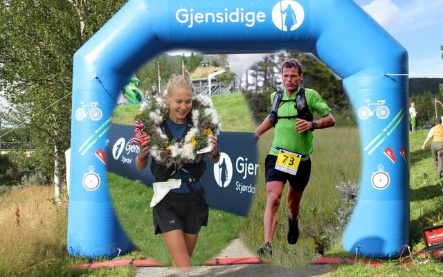 Henriette Brynthe og Hallvard Schjølberg vant NM terrengultra da mesterskapet ble arrangert i Meråker i 2018. (Foto: Olav Engen og Arne Brunes)