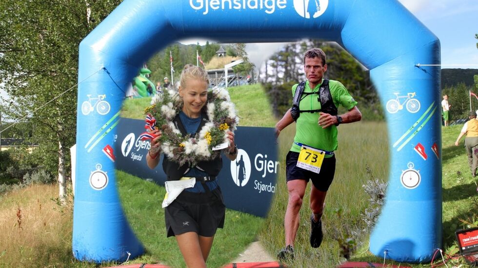 Henriette Brynthe og Hallvard Schjølberg vant NM terrengultra da mesterskapet ble arrangert i Meråker i 2018. (Foto: Olav Engen og Arne Brunes)