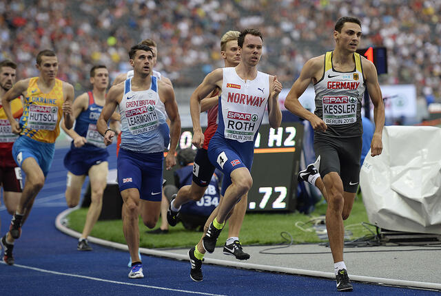 Thomas Roth løp offensivt og gikk opp i teten drøye 200 m fra mål. (Foto: Bjørn Johannessen)