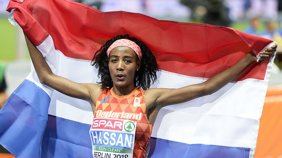 Gulljubel for Sifan Hassan etter en knallsterk avslutning. (Foto: Bjørn Johannsessen)
