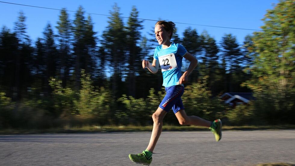 Eivind Duelien Vaaje løp fort i Finnskogløpet allerde for to år siden, men i år gikk det enda tre minutter fortere. (Foto: Lunderseter IL)