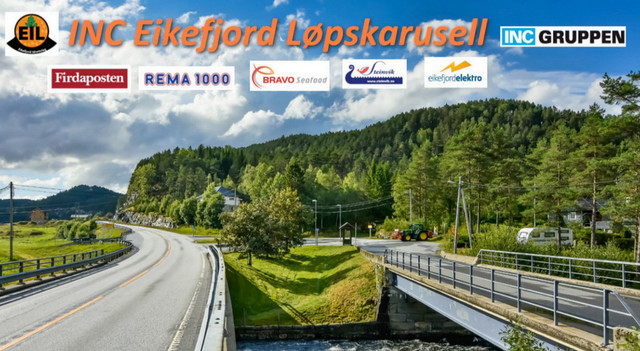 Landeveisløpene i INC Eikefjord løpskarusell arrangeres på Storebru i Sogn og Fjordane - midt i mellom Florø og Førde. (Foto: Ronny Osland)