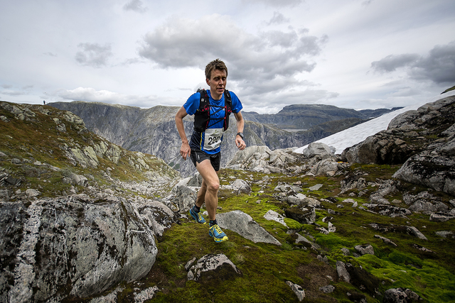 Lars Olaf Haaheim løp klart raskest på maratondistansen. (Foto: Kai-Otto Melau / Xtremeidfjord)