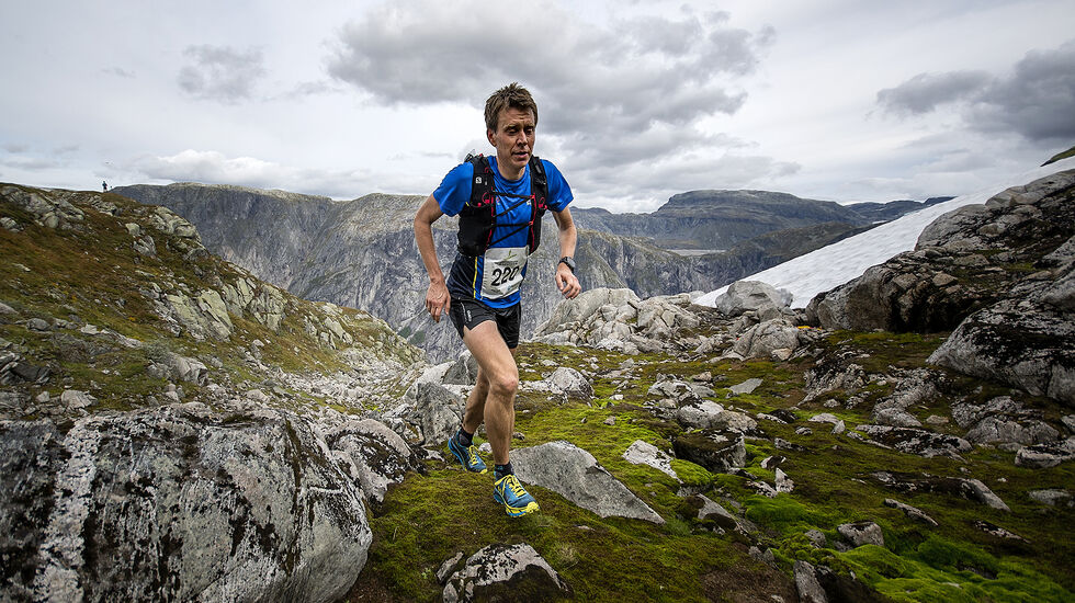 Lars Olaf Haaheim løp klart raskest på maratondistansen. (Foto: Kai-Otto Melau / Xtremeidfjord)