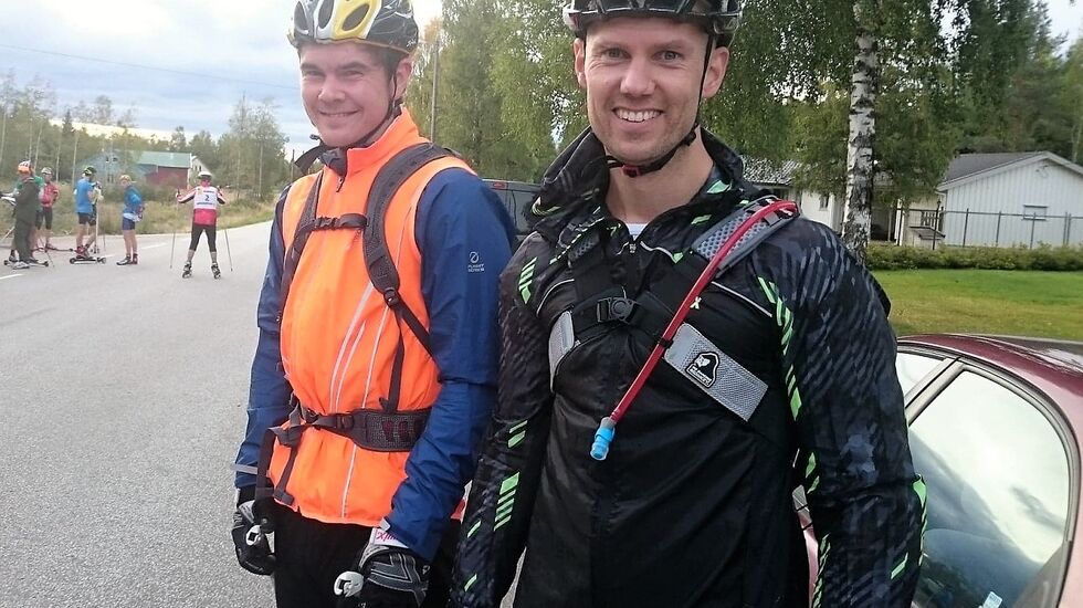 De to beste, Ola Snellingen (til v.) og Jørgen Stensløkken, etter endt hardøkt i Sørskogbygda.