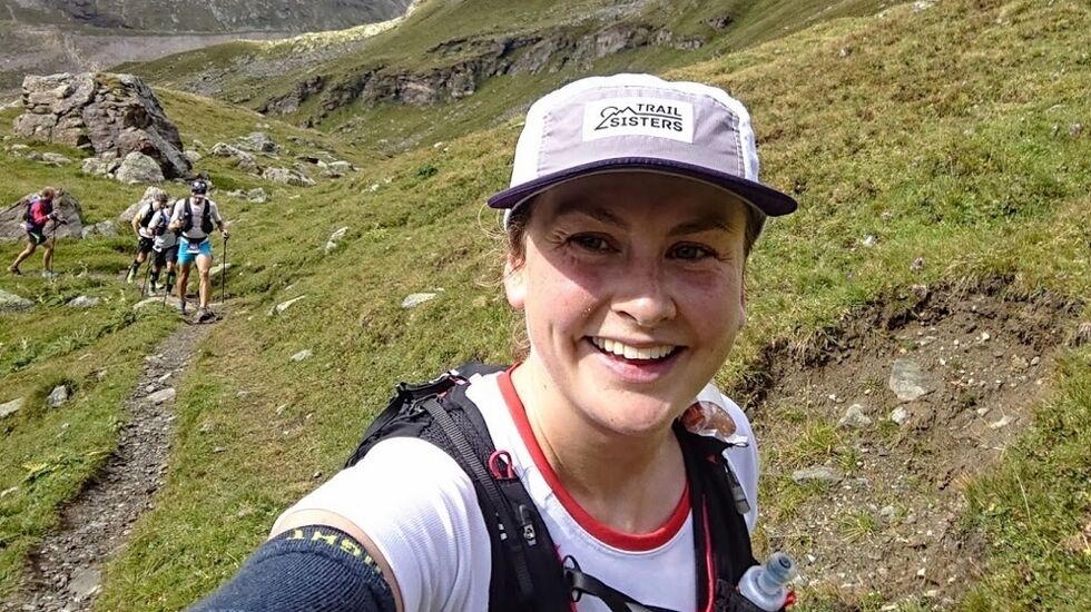 Molly-selfie fra en av de tidlige stigningene, mens mange av gutta enda holdt følge.