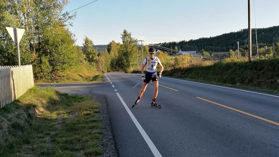 Martin Stensrud mot mål ved Hagen grendehus i fjorårets rulleskikarusell i Elverum.