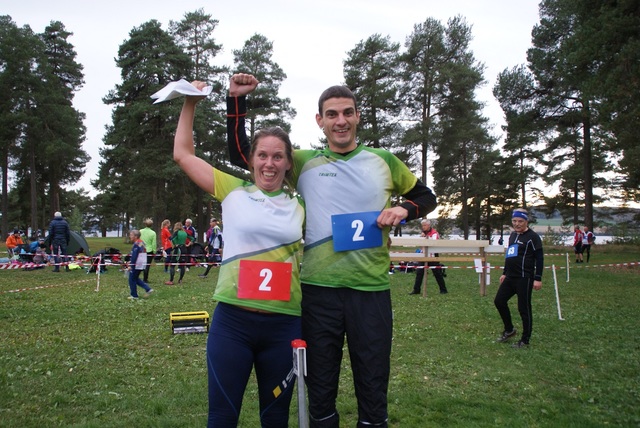 Sofie Johansson og Andreas Meyer ble vinnere av parstafetten med 3 etapper hver.