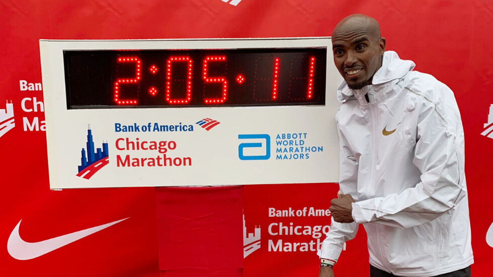 Mo Farah kunne juble for seier og ny europeisk rekord. (Foto: arrangøren) 