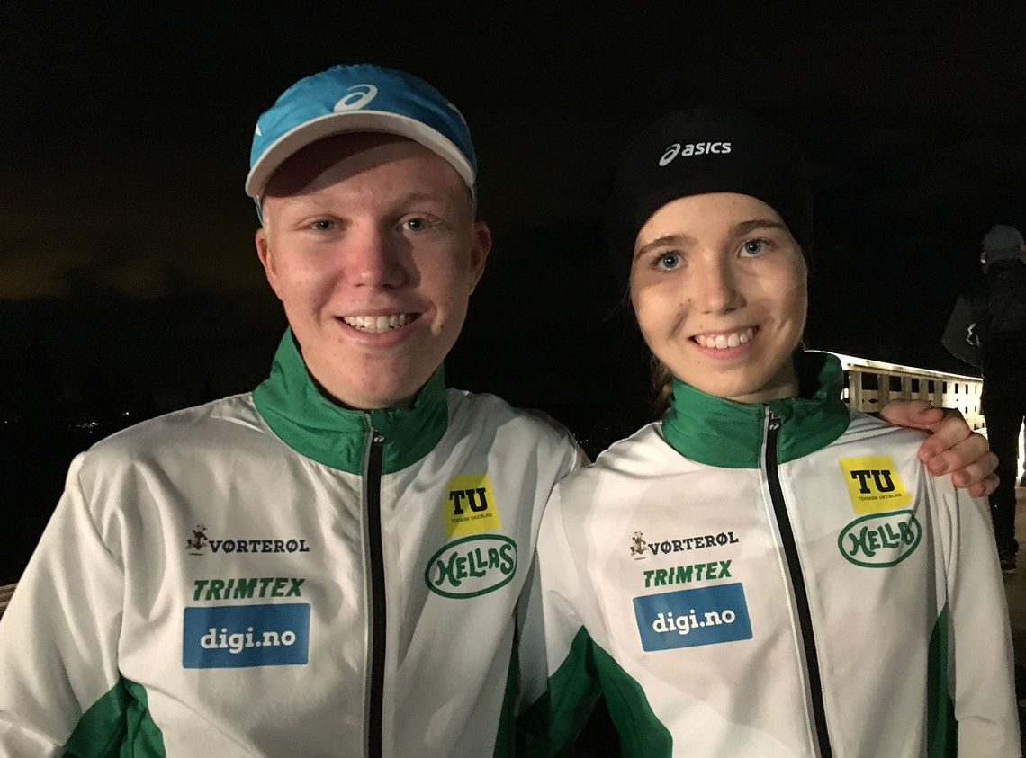 Martin og Emma Kirkeberg Mørk tok hver sin klare seier i Landfallhytta Opp. (Foto: Per Øyvind Mørk) 