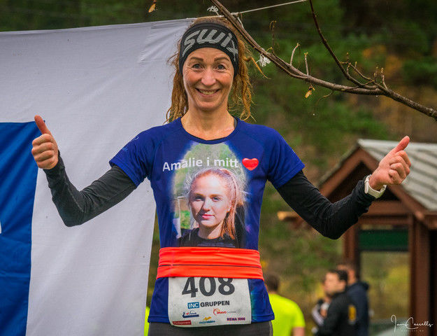 Marit Stuhaug, Tambarskjelvar IL satte ny løyperekord på 10 km kvinner med tiden 41,28 (Alle foto: Ian Cassels)