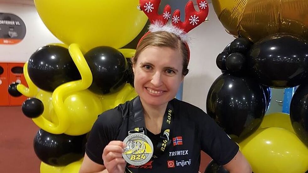 Isabel Aarnes, stolt innehaver av prestasjonsmedaljen etter Bislett 24-timers.