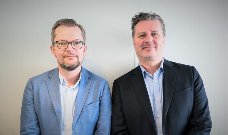 Geir Grindland t.v og Dag Tallerud i Inkasso Partner AS.