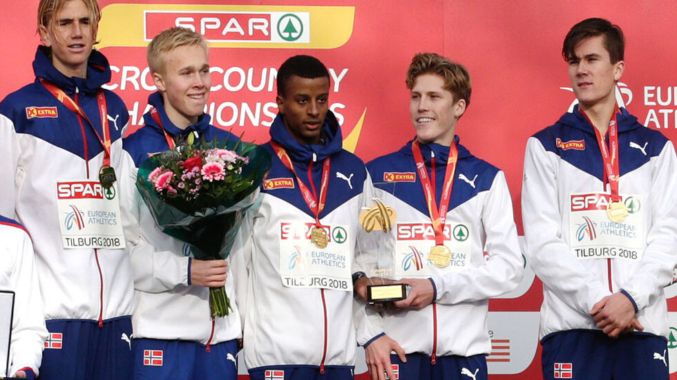 Gullguttene: Norge tok to individuelle gull i Tilburg, - og veldig gledelig også laggull i klasse menn U20. (Foto: Per Inge Østmoen)