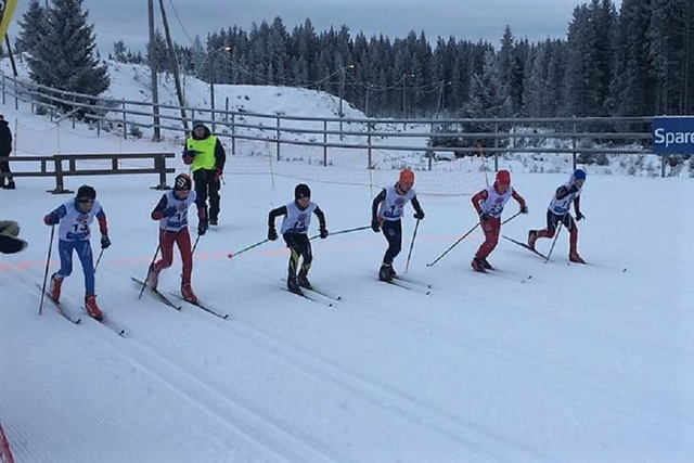 Fra A-finalen i G11 på Budor lørdag. (Arrangørfoto)