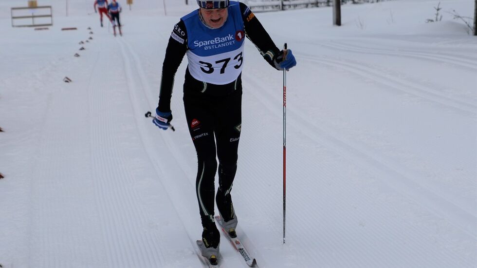 Furnes-veteranen Arild Nordsveen mot mål i 2018-utgaven av Furnesåsen Rundt. 