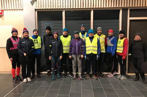 Hele 14 løpere møtte sprekt opp til den første treninga på Gran!