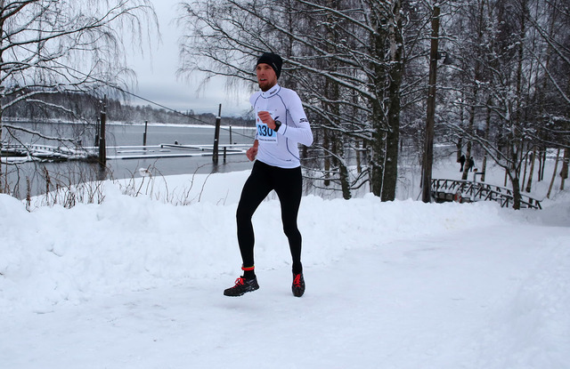 Magnus Salberg etter 6 km i samme løype i fjorårets løp. Da kom han på 4. plass, men denne gangen vant han. (Foto: Bjørn Hytjanstorp)