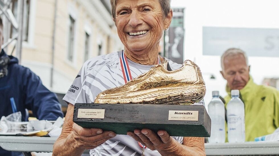 Vera Nystad fikk Kondis' gullsko som årets veteranløper i 2017 og nådde nesten opp i fjor også med 3.40.51 fra Marrakech Marathon, en tid som uansett var årets beste maratonløp på veteransiden ut fra veterantabellene (Arkivfoto/Torleiv Klungeland).