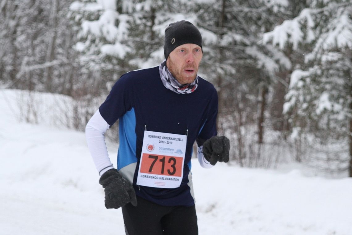 Ole Morten Korsmo var raskest i det 8. løpet i Vinterkarusellen på Romerike. Bildet er fra Haga 2019 da det var mer vinterlige forhold. (Foto: Olav Engen)