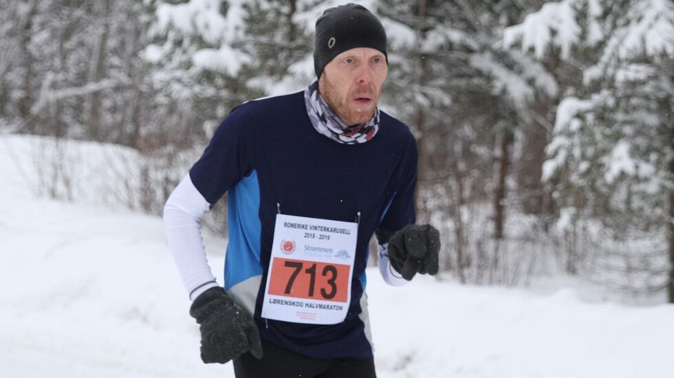 Ole Morten Korsmo var raskest i det 8. løpet i Vinterkarusellen på Romerike. Bildet er fra Haga 2019 da det var mer vinterlige forhold. (Foto: Olav Engen)