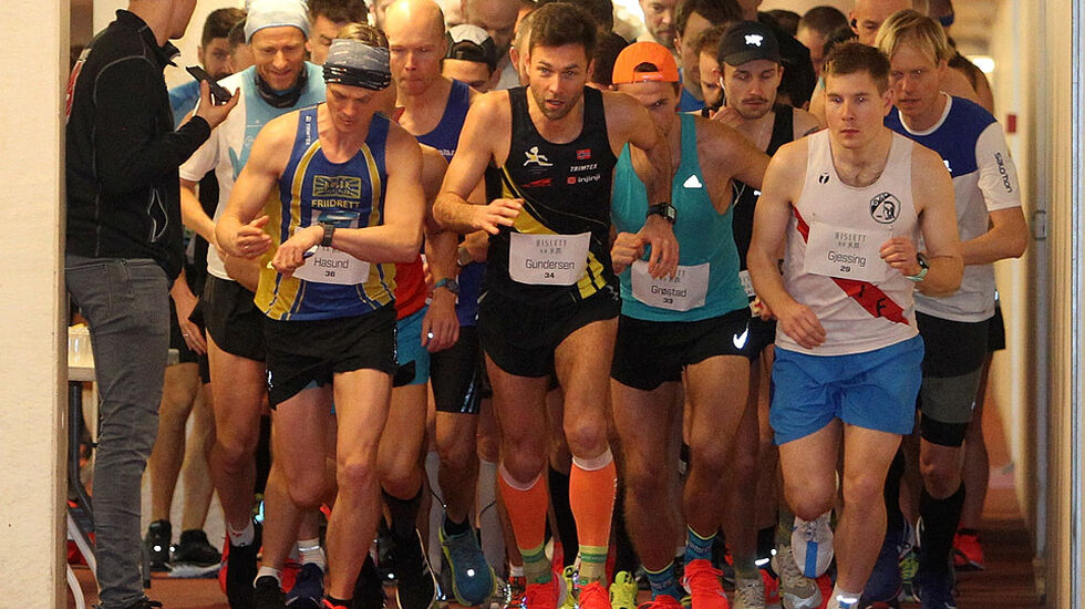 Fra starten på pulje 1 i 2019. (Foto: Kjell Vigestad)