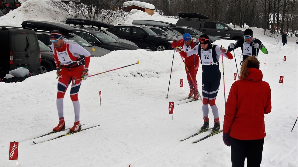 Spurtoppgjør om noen av de fremste plassene i fjorårets Trysil Skimaraton, Hedmarks største turrenn. (Foto: Sigurd Westgård)