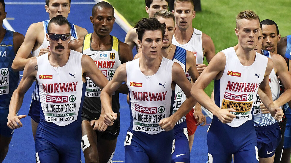 Henrik, Jakob og Filip Ingebrigtsen løper onsdag 1500 m innendørs i et meget sterkt felt i Düsseldorf. (Foto: Bjørn Johannessen)
