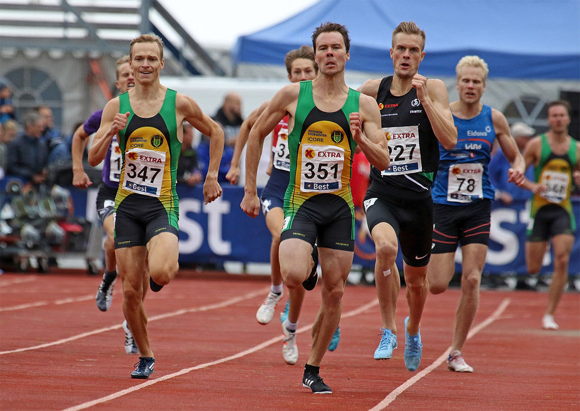 Markus Einan (til venstre) og Thomas Roth (midten) er tatt ut på 800 m, mens Filip Ingebrigtsen tenker å løpe både 1500 og 3000 m. (Foto: Arne Dag Myking)