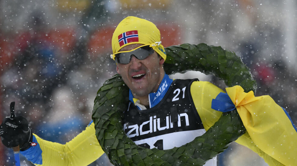 Tore Bjørset Berdal vinner årets Vasalopp.  Foto:  Vasaloppet/Nisse Schmidt